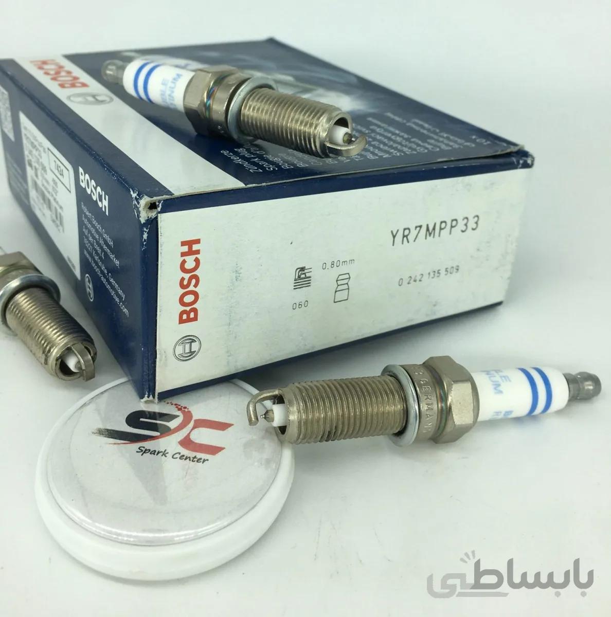 شمع بوش سوزنی دوبل پلاتینیوم پایه بلند BOSCH YR7MPP33 7424(یک عدد)