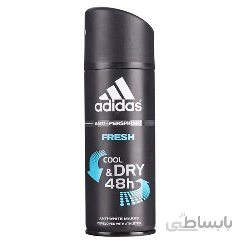 اسپری دئودورانت مردانه آدیداس مدل Fresh حجم 150 میل ا Adidas Fresh Anti Perspirant Spray For Men 150ml