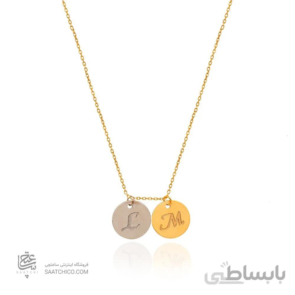 گردنبند طلای دورنگ با حکاکی کد LN856
