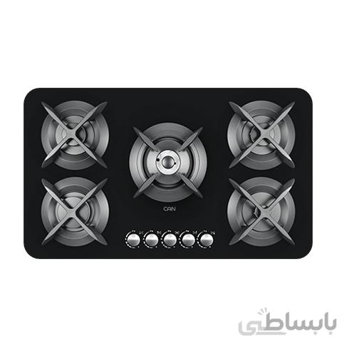 اجاق گاز ۵ شعله شیشهای کن مدل اپل سفید ا Can Gas Hob model Apple