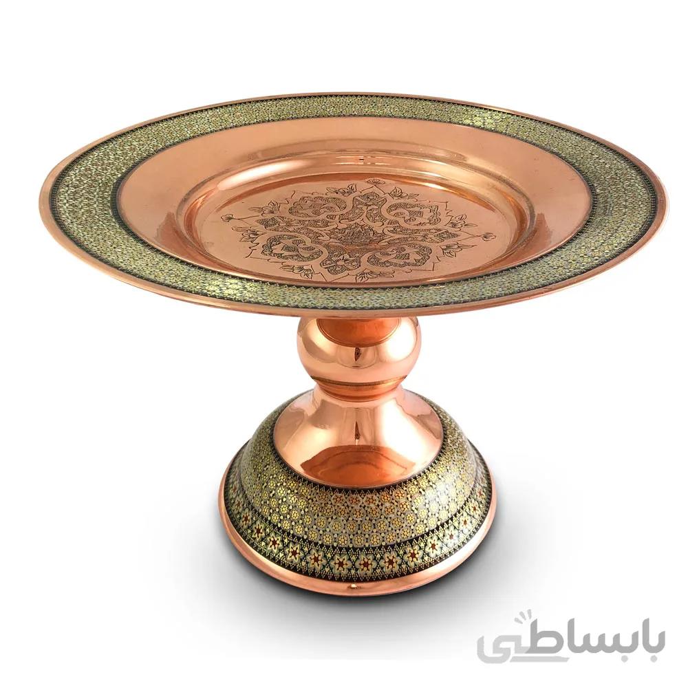 شیرینی خوری مس و خاتم 30 سانتی ا قیمت به شرط خرید تیمی