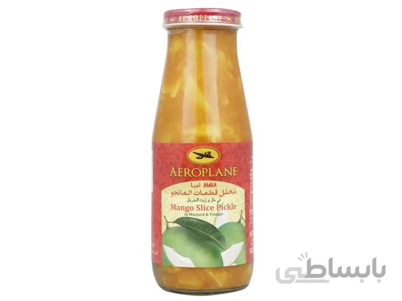 ترشی انبه در سرکه و روغن خردل طیاره وزن ۴۵۰ گرم