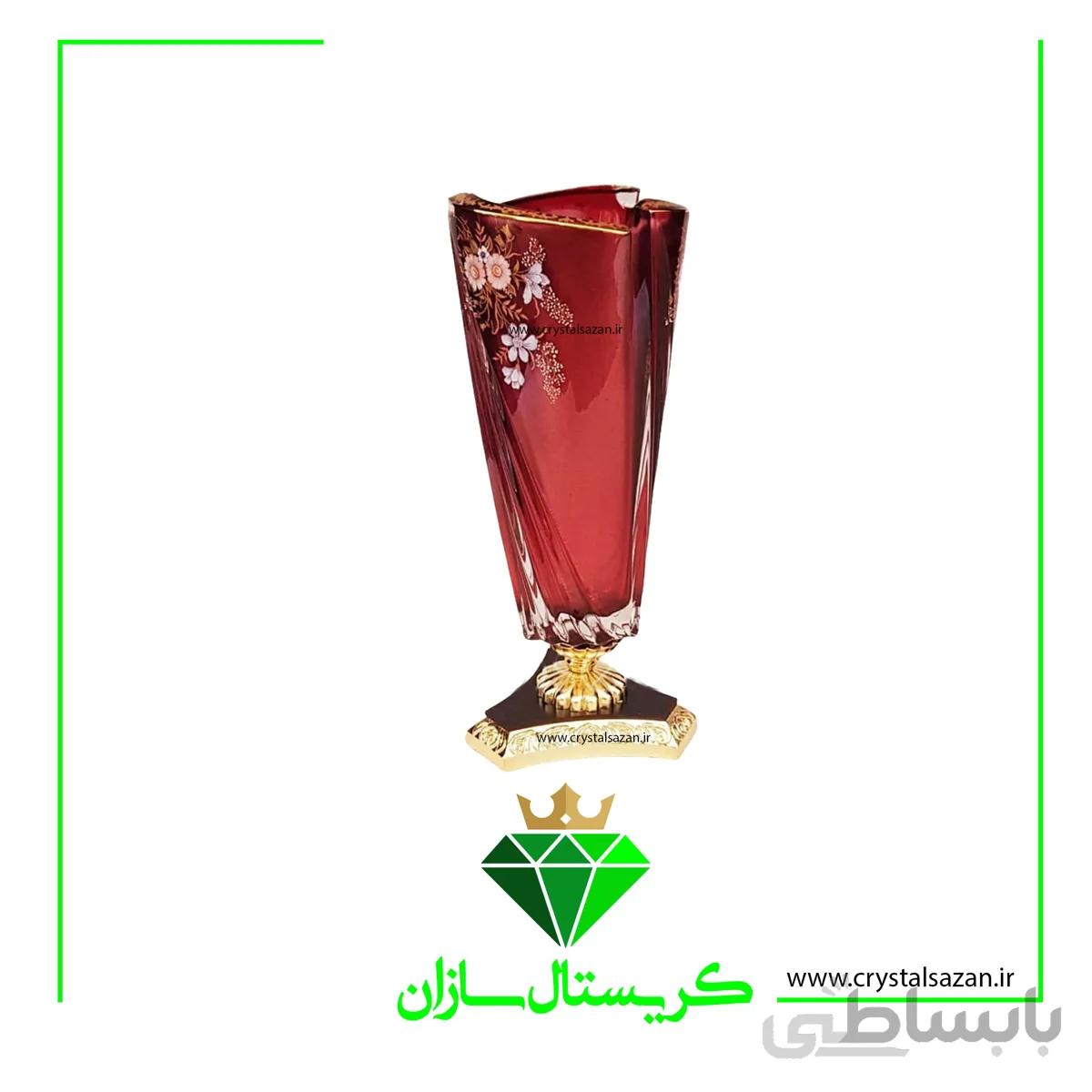 گلدان کریستال پایه دار کریستال سازان مدل اسکار کد G1174