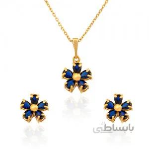 نیم ست طلا زنانه طرح گل کد CS310