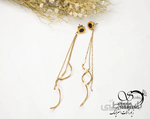گوشواره آویز موجدار