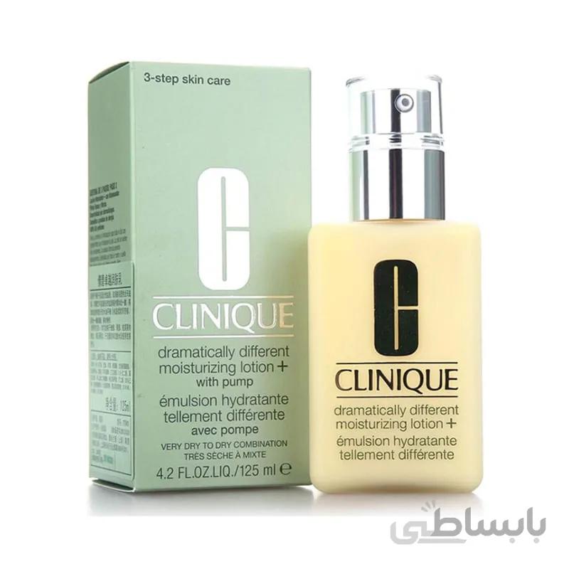 لوسیون آبرسان پمپی کلینیک Clinique Dramatically Different Moisturizing Lotion+ with Pump Very Dry to Dry Combination Skin 125ml