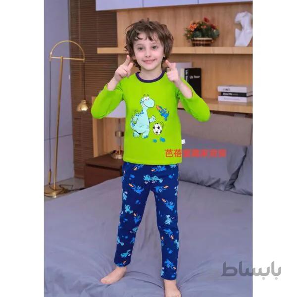 بلوز شلوار راحتی بچه گانه دایناسور فوتبالیست ا 2PCS Baby Boys Clothing Set-B22812