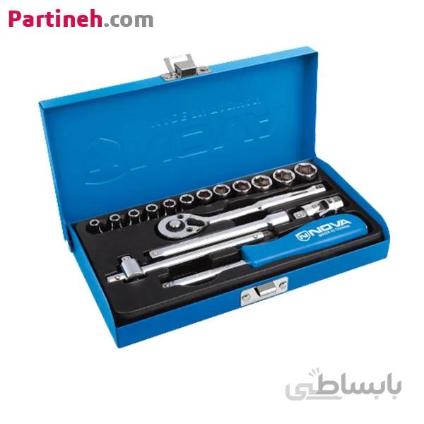 جعبه بکس 17 پارچه 1/4 اینچ هواگیری نووا مدل NTS-7003 ساخت تایوان