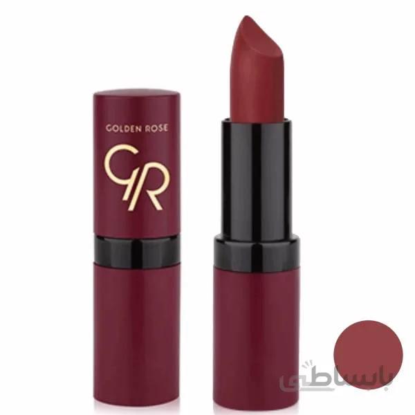 رژ لب گلدن رز مدل ولوت مات شماره 22