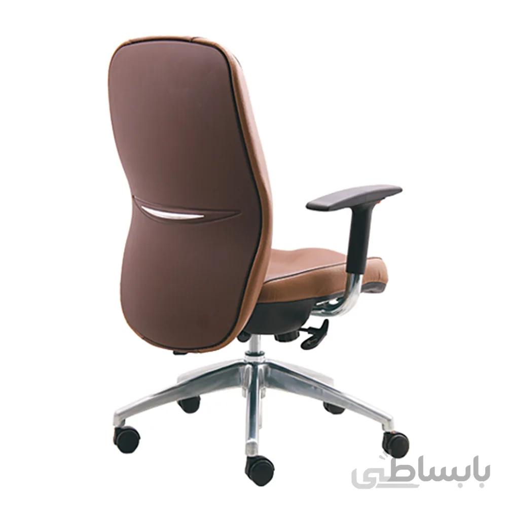 صندلی کارشناسی , تیلت تک اهرم , چرمP.U دسته استیل ثابت با , پایه ۵پر فلزی , فوم سرد نشیمنگاه مدل CL31-1 استیل هامون