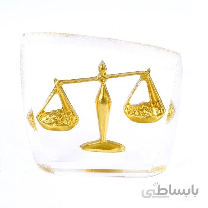 تندیس کریستال طلا نماد ماه تولد مهر سایزمتوسط CS07