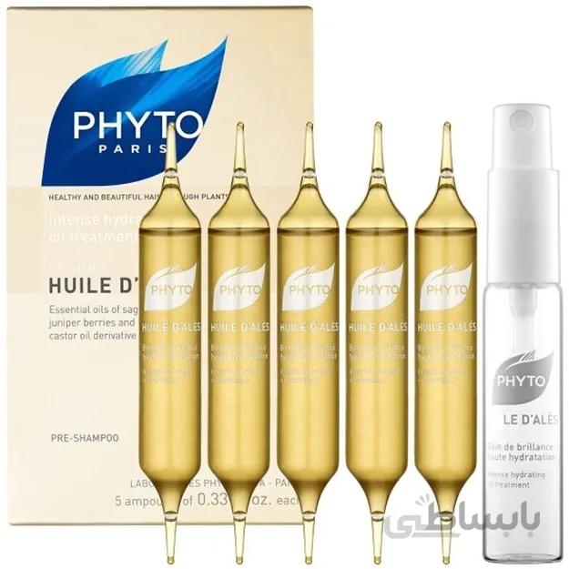روغن الس فیتو مرطوب کننده قوی مو ا PHYTO Huile D'Alès Intense Hydrating Oil Treatment For Dry Hair 10ml