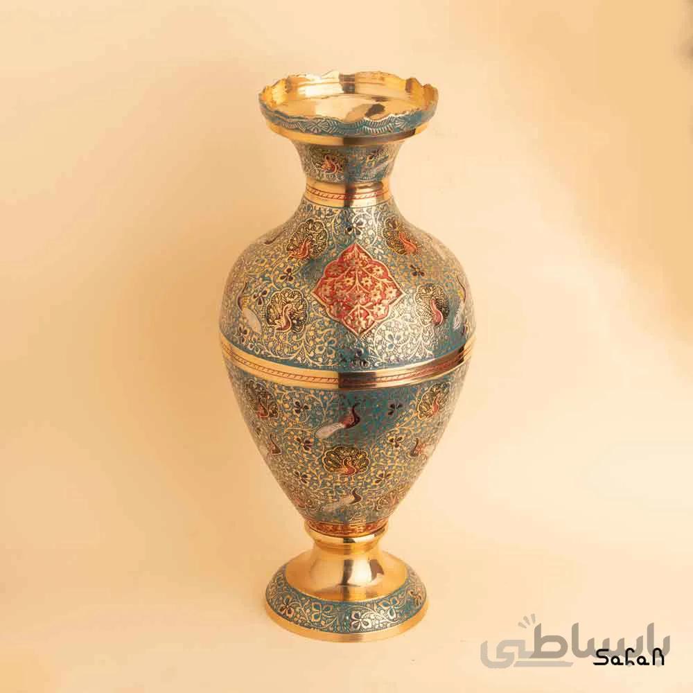 گلدان برنجی میناکاری مدل کانگورا