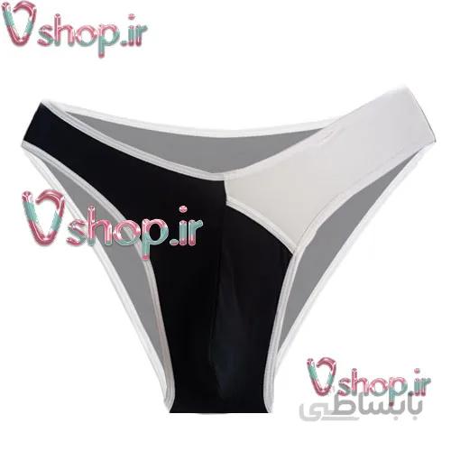 شورت مردانه اسلیپ سفید مشکی