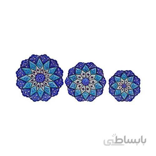 بشقاب سری سه تایی میناکاری