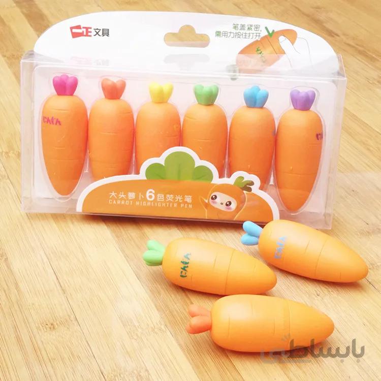 ماژیک هایلایت فانتزی مدل هویج kawaii highlighter pen cute carrot marker code 28-179 | www.ahwazonline.com