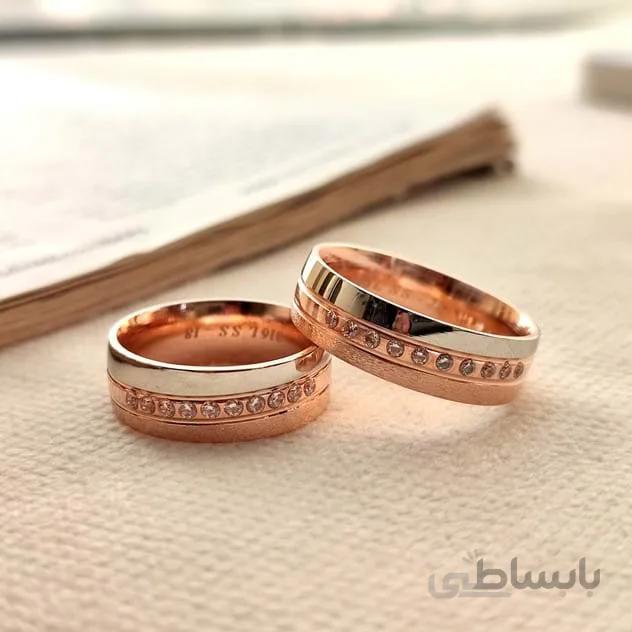 حلقه ست سنگدار 7میل (رزگلد)