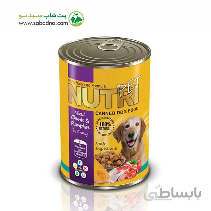 کنسرو سگ با طعم گوشت مرغ و گوشت قرمز و کدو حلوایی وزن 425 گرمی برند نوتری پت