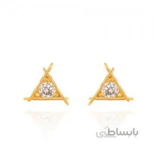 گوشواره طلا طرح مثلث با کریستال کد CE382