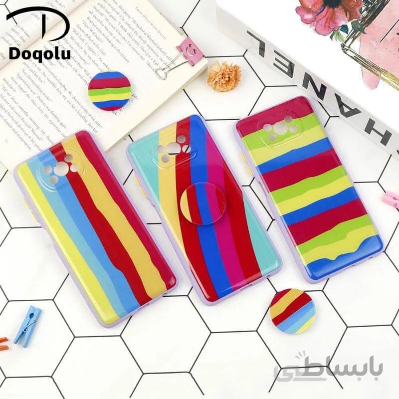 قاب محافظ لنزدار رنگین کمانی پاپ سوکت دار شیائومی Poco X3