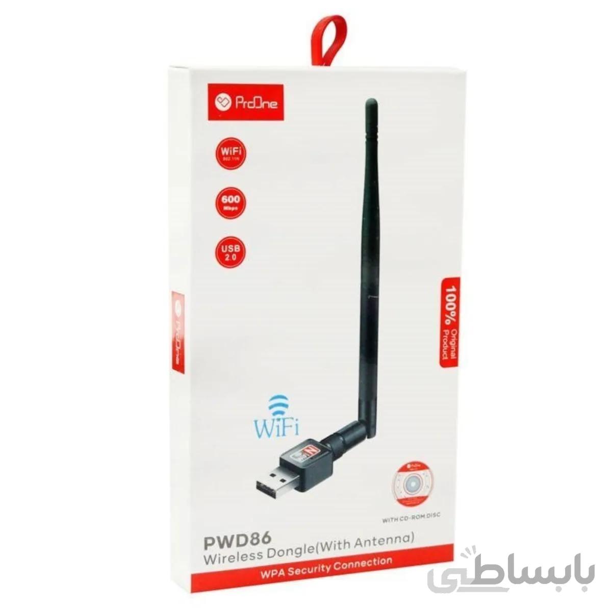 کارت شبکه بی سیم USB پرووان مدل PWD86 دانگل وای فای