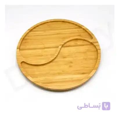 سینی سرو چوبی بامبو مدل گرد