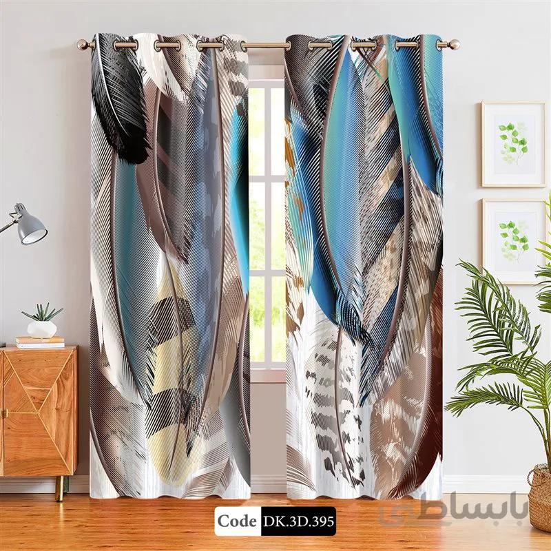 پرده پانچی (هازان و مخمل)کد DK.3D.395 طرح سه بعدی پر