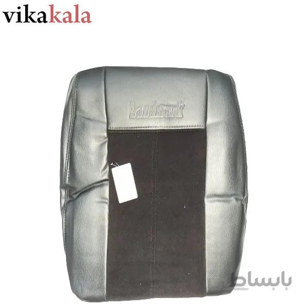 روکش صندلی لندمارک چرم و مخمل طوسی-مشکی