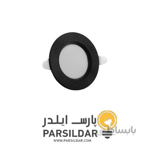 سولاریس 7 وات توکار دایره رنگ بدنه مشکی