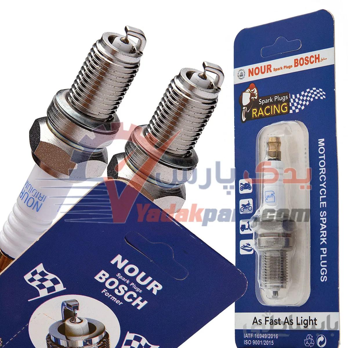 شمع ایریدیوم موتورسیکلت هوندا۱۲۵ برند نور (۱عددی) ا NOUR BOSCH Spark Plugs XR2CI33 IRIDIUM Motorcycle 125cc IRAN