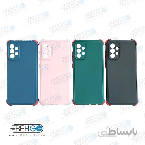 قاب سامسونگ A72 کاور مدل ژله ای دکمه رنگی محکم ضد ضربه با محافظ لنز دوربین گوشی A72 5G گارد محافظ قاب Camera Cover color key Case for Samsung A72/A72 5G