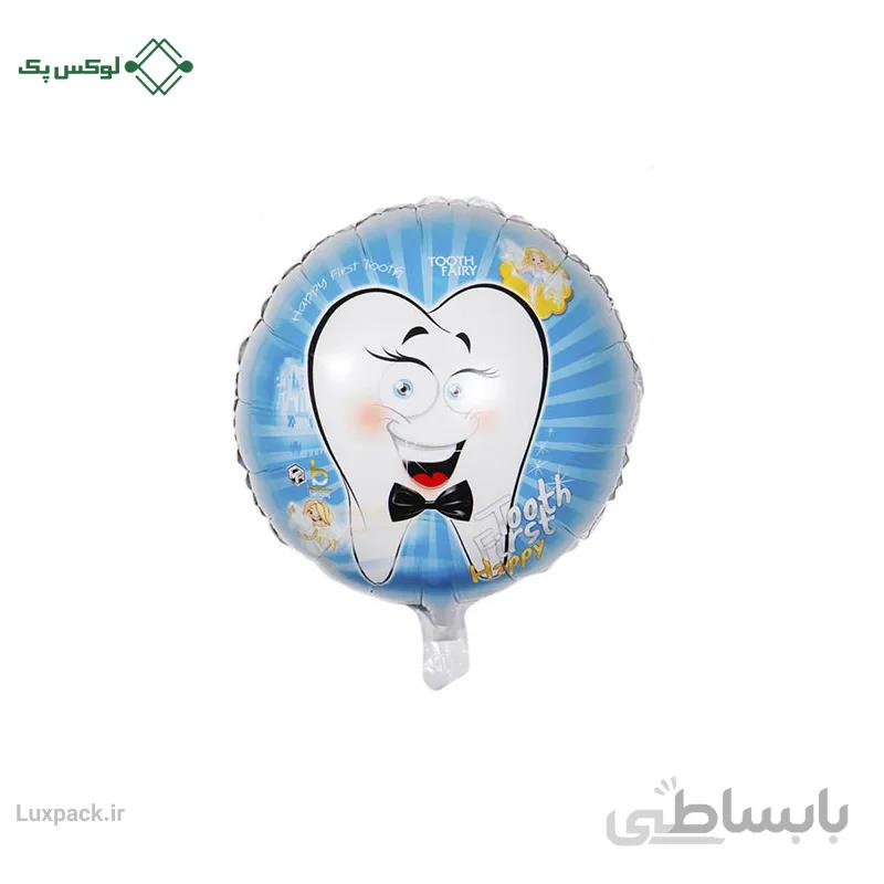 بادکنک فویلی گرد تم دندونی پسرانه