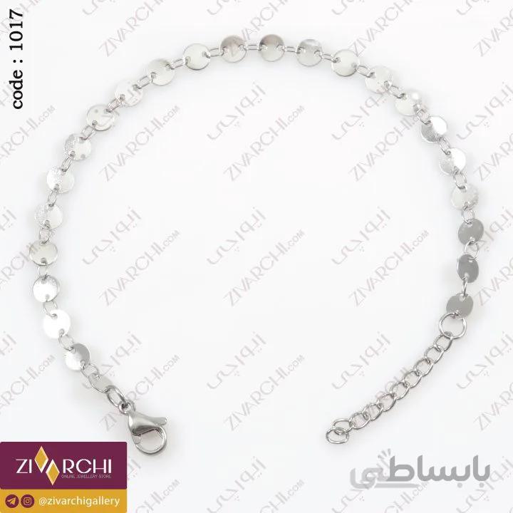 دستبند زنجیری استیل (طرح دایره) 1017