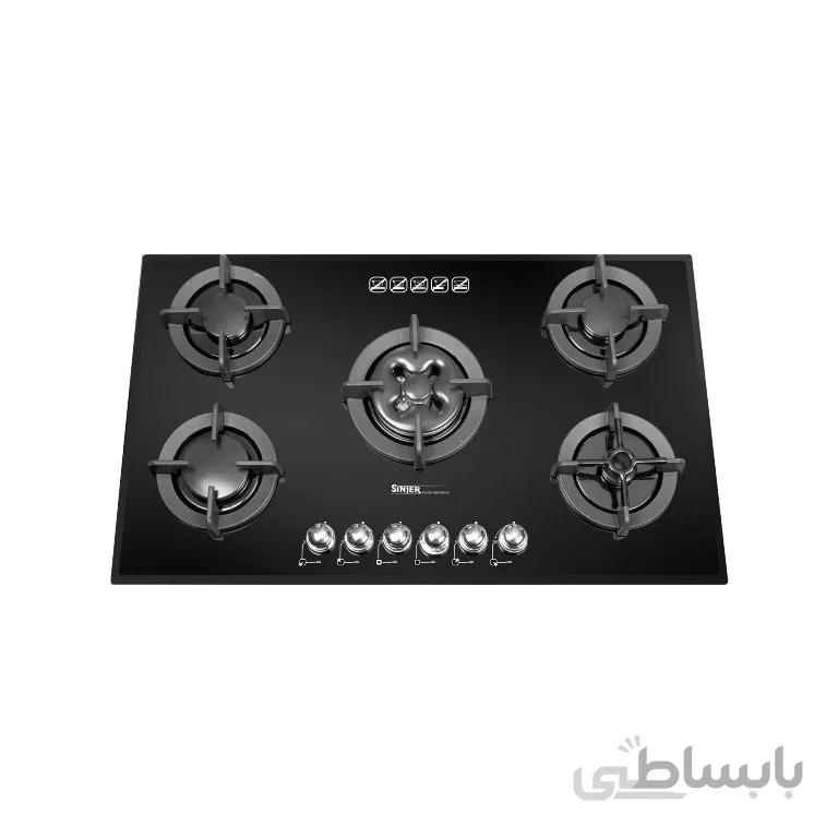 اجاق گاز صفحه ای 5 شعله مشکی سینجر مدل SDG507D ا Sinjer SDG507D Gas Hob
