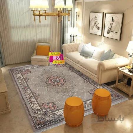 فرش ماشینی آرا مشهد طرح 25599 بژ