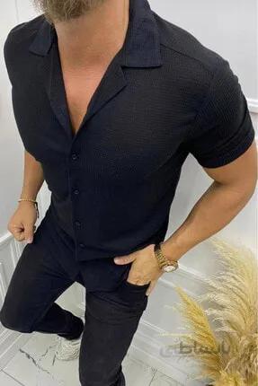 خرید اینترنتی پیراهن آستین کوتاه مردانه شیک برند Trendlike رنگ مشکی کد ty118655783