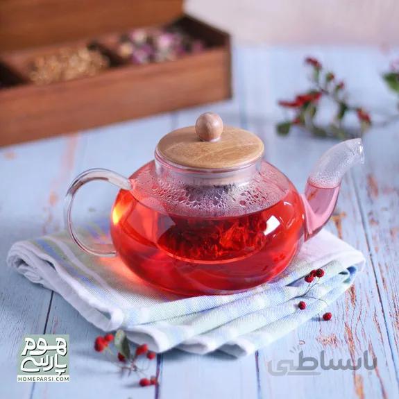 قوری پیرکس درب بامبو 2 سایز