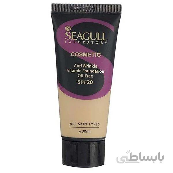 کرم پودر ضد چروک ویتامینه سی گل شماره 08 ا Seagull Anti-Wrinkle Vitamin Foundation 08