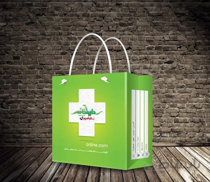 طرح ساک دستی داروخانه و پزشکی لایه باز