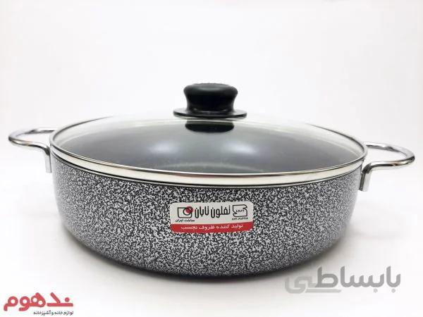 ماهیتابه تفلون تابان (درب پیرکس)