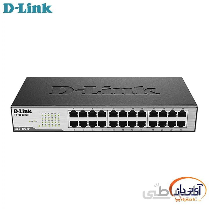 سوییچ 24 پورت غیر مدیریتی و دسکتاپ دی لینک مدل DES-1024D ا D-Link DES-1024D 24-ports 10/100Mbps Unmanaged Desktop Switch