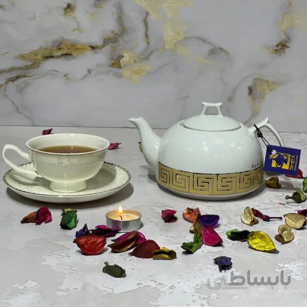 قوری شکس مدل باران ورساچه رنگ طلایی 2400