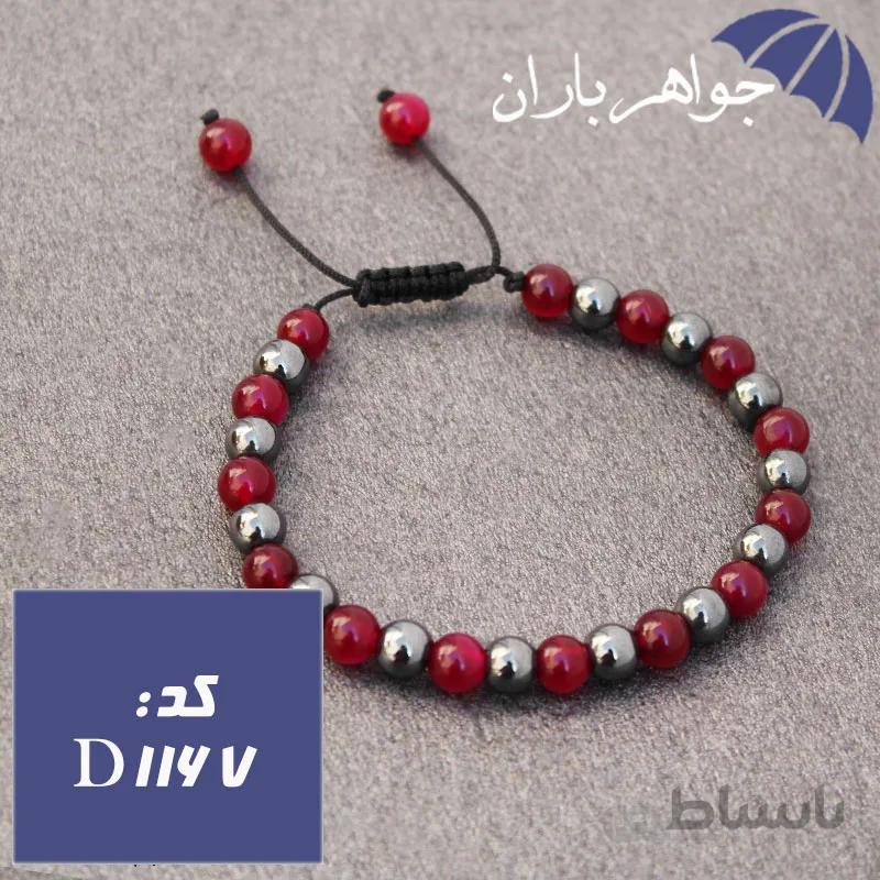 دستبند حدید و جید براق خوشرنگ کد D_1167