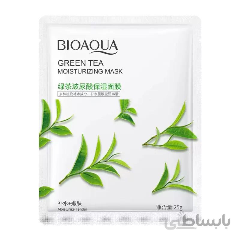 ماسک صورت مدل چای سبز بیواکوا 25 گرم ا green tea moisturizing Mask BIOAQUA