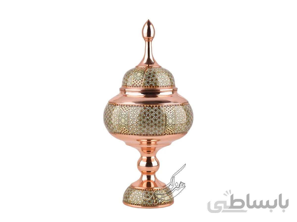 شکلات خوری مسی خاتم کاری سایز 30