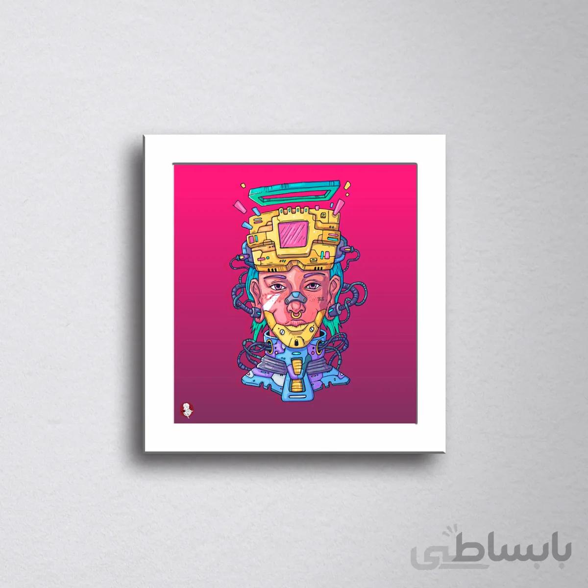 تابلو دیواری دیجیتال آرت طرح پسر ماشینی