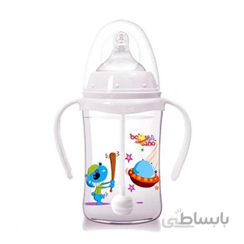 شیرخوری pp بیبی لند دهانه عریض فندوقی دسته دار 300 میلی لیتر ا Baby land Infant pp wide mouth hazelnut handle 300 ml