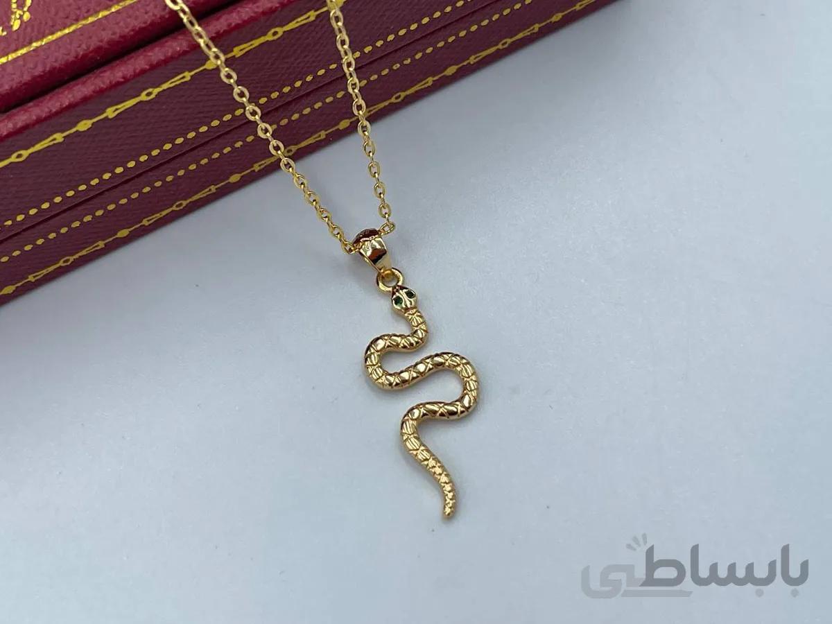 گردنبند ساده طرح مار پیچی