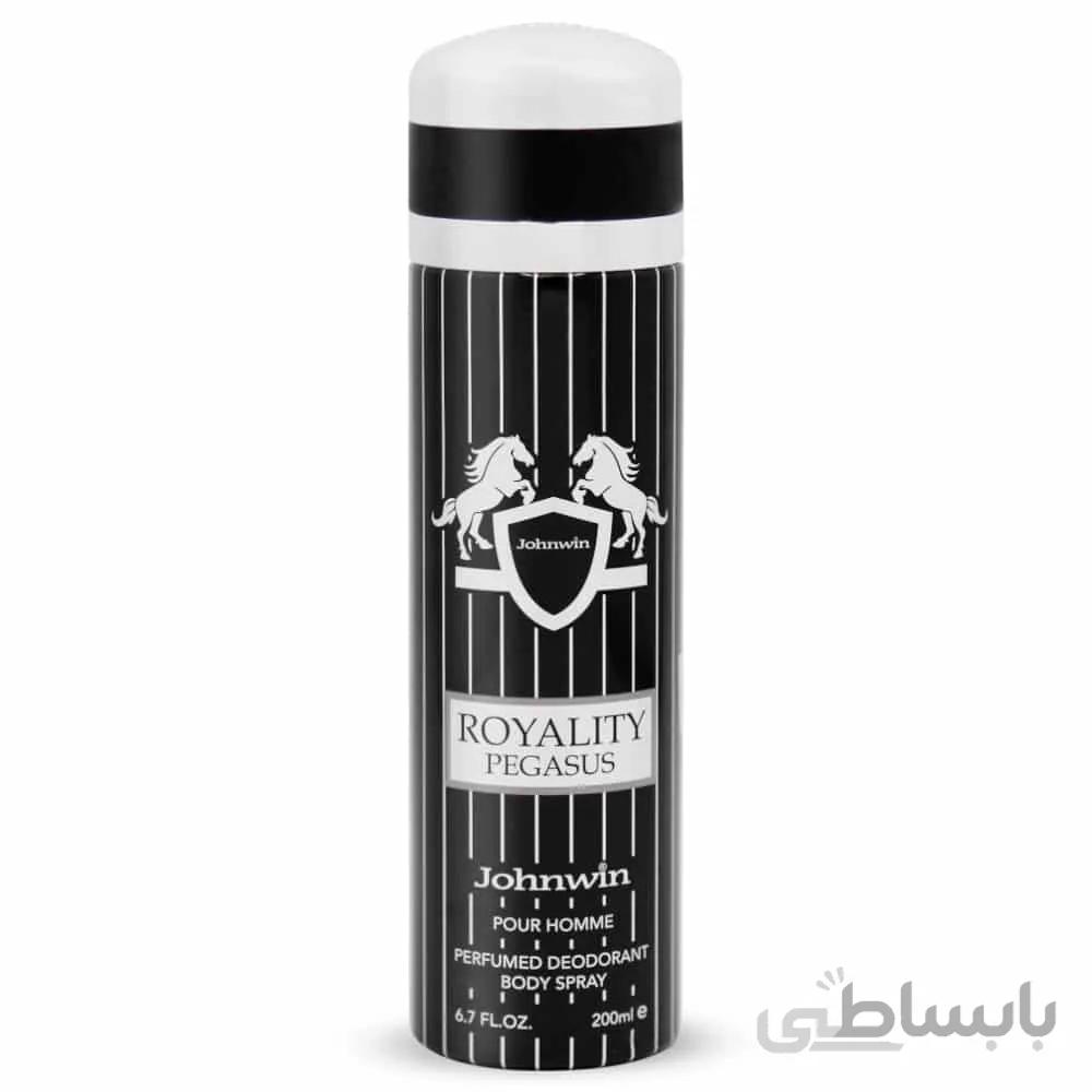 اسپری دئودورانت مردانه جان وین مدل Royality Pegasus حجم 200 میلی لیتر ا Johnwin ROYALITY PEGASUS Men's Spray 200ml