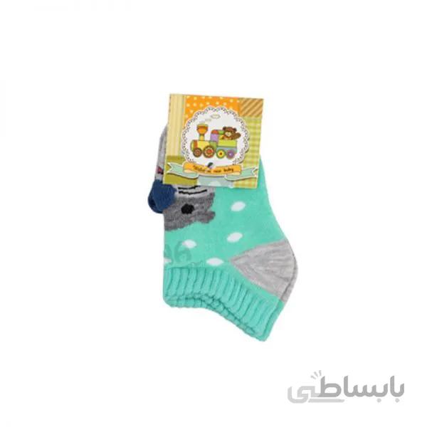 جوراب عروسکی طرح دار 0 تا 3 ماه جام جم